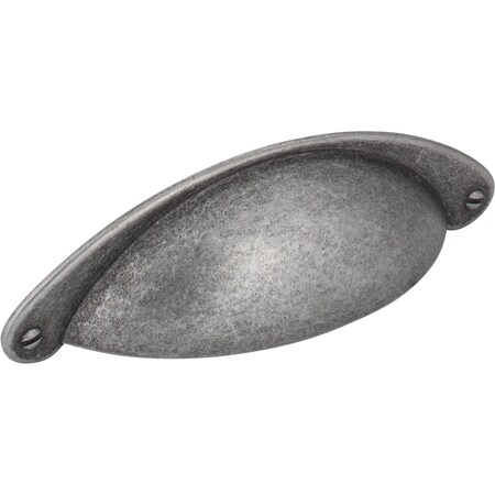 Jeffrey Alexander 3" Center-to-Center Distressed Antique Silver Lyon Cabinet Cup Pull 8233SIM